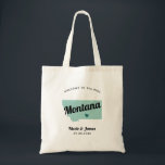 Any Colour Montana Map Wedding Welcome Bag, Tote Bag<br><div class="desc">Wedding weekend welcome gift bag for out of town guests to your wedding, featuring image of Montana. You may edit the colours for any part of this design, as well as move the heart to the location of your wedding. To change colours, click personalise and then "edit using the design...</div>