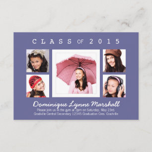 Any Colour Multi Photo Graduation Invitation