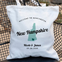 Any Colour New Hampshire Map Wedding Welcome Bag,