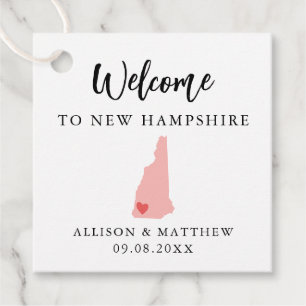 Any Colour New Hampshire Wedding Welcome Bag Favour Tags