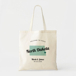 Any Colour North Dakota Map Wedding Welcome Bag, Tote Bag