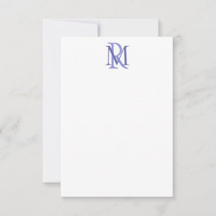 Any Colour Overlapping Initials Monogram Note Card