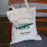 Any Colour Pennsylvania Map Wedding Welcome Bag,