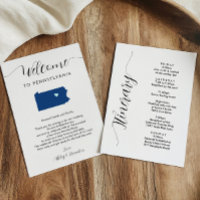 Any Colour Pennsylvania Wedding Welcome Itinerary