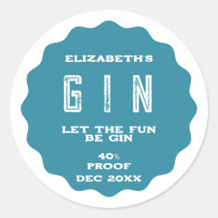Any Colour Personalised Gin Sticker