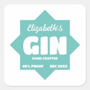 Any Colour Personalised Gin Sticker