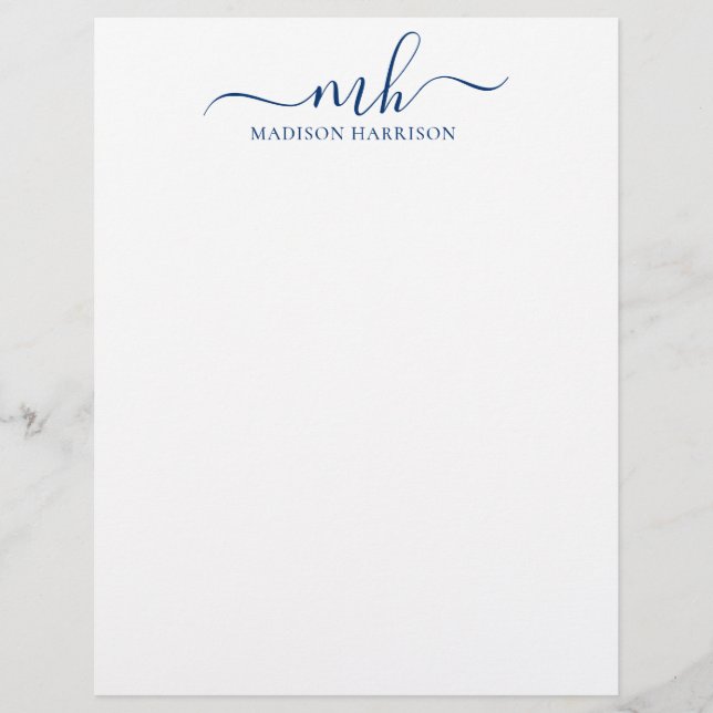 Any Colour Personalised Initials & Name Letterhead (Front)