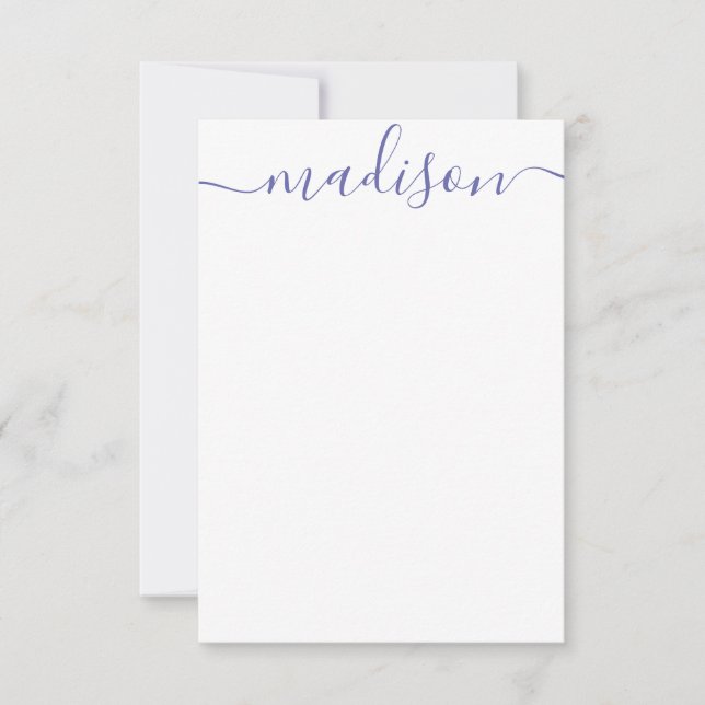 Any Colour - Personalised Script Name Note Cards (Front)