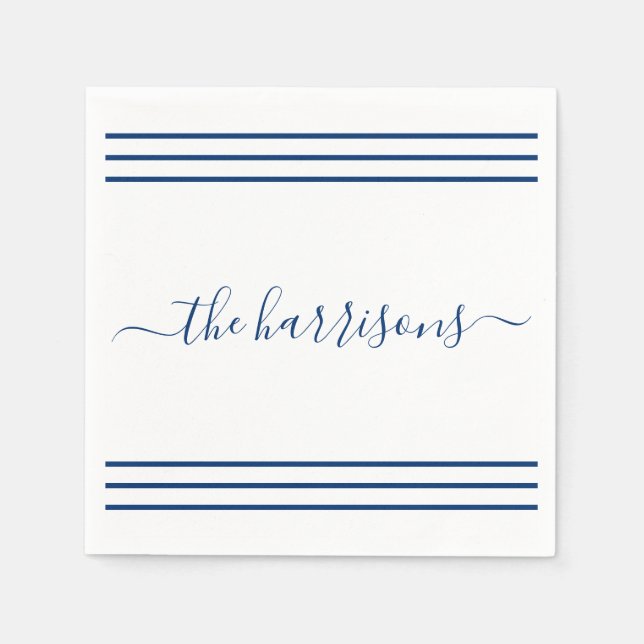 Any Colour Personalised Script Party Napkins (Front)