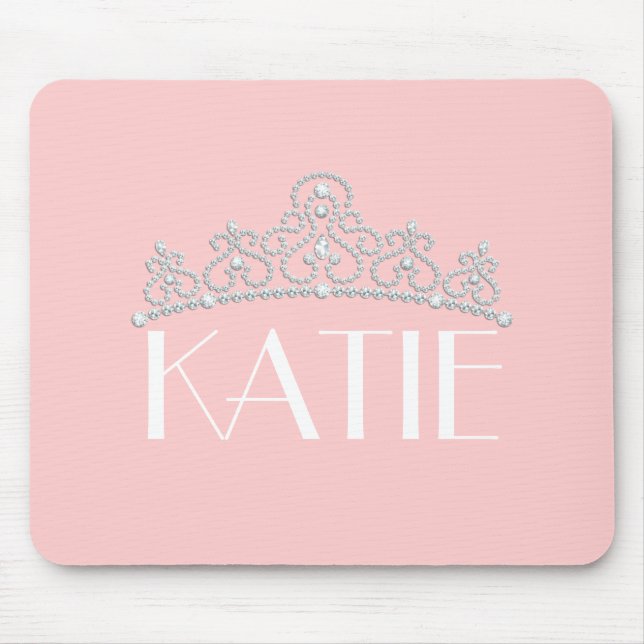 Any Colour Personalised Tiara Mouse Mat (Front)