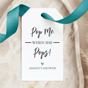 Any Colour Pop Me When She Pops, Baby Shower Gift Tags