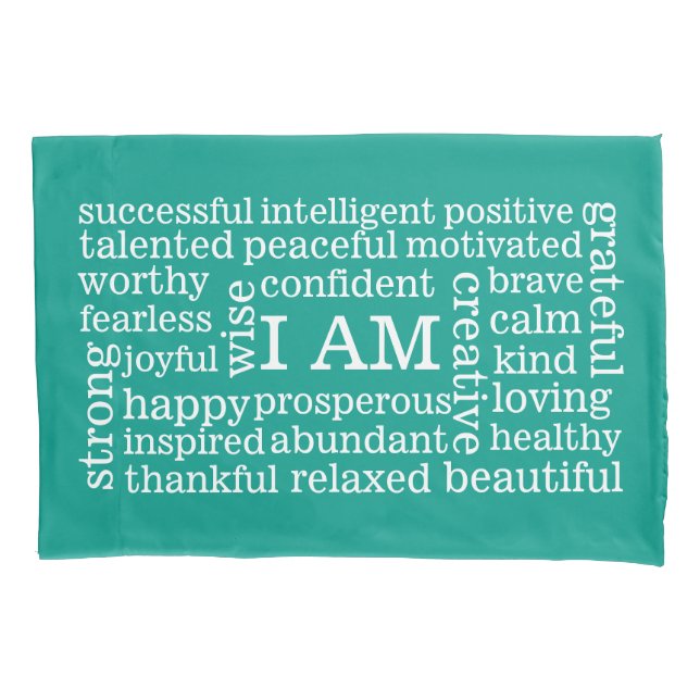 Any Colour Positive Self Image Daily Affirmations Pillowcase (Front)