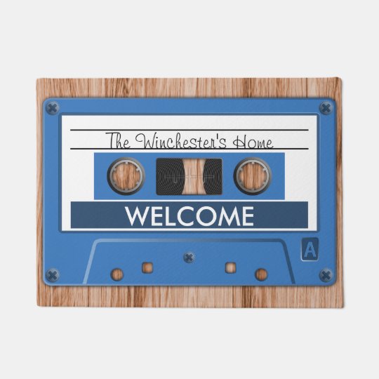 Any Colour Retro Music Cassette Tape Welcome Doormat Zazzle Co Uk