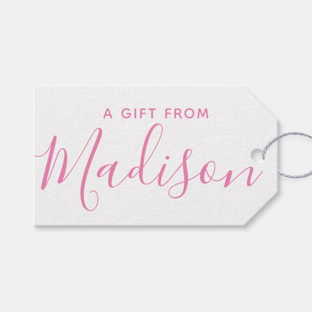 Any Colour - Script Name Gift Tag (Front (Horizontal))