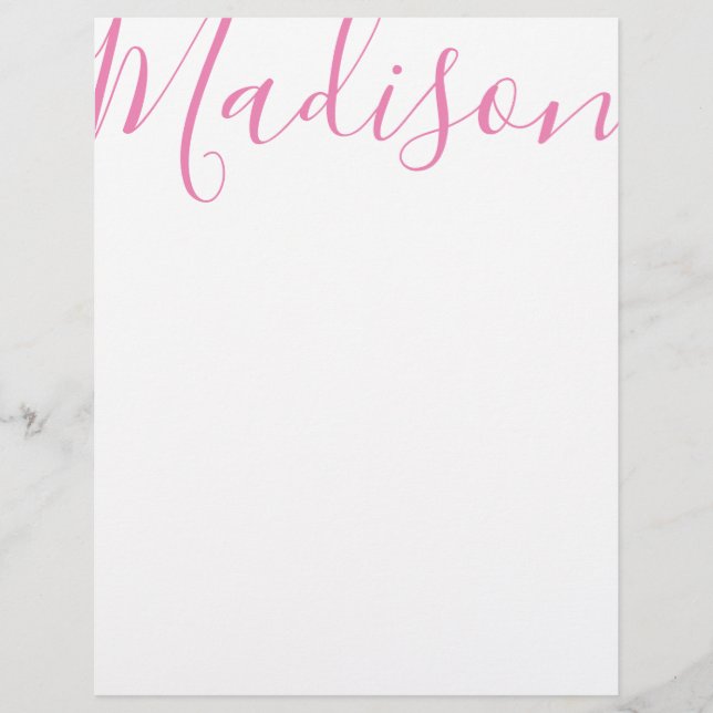Any Colour - Script Name Personalised Letterhead (Front)