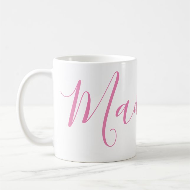 Any Colour - Script Name Personalised Mug (Left)