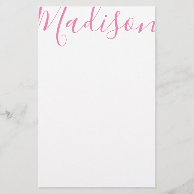 Any Colour - Script Name Personalised Stationery (Front)