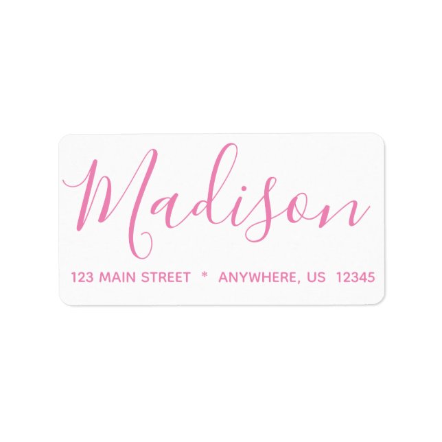 Any Colour - Script Name Return Address Labels (Front)