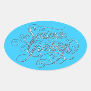 Any Colour Season's Greetings Silver Sticker