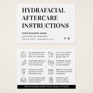 Any Colour Simple HydraFacial Aftercare Advice Car