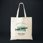 Any Colour South Dakota Map Wedding Welcome Bag, Tote Bag<br><div class="desc">Wedding weekend welcome gift bag for out of town guests to your wedding, featuring image of South Dakota. You may edit the colours for any part of this design, as well as move the heart to the location of your wedding. To change colours, click personalise and then "edit using the...</div>