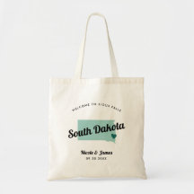 Any Colour South Dakota Map Wedding Welcome Bag,