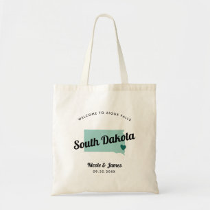 Any Colour South Dakota Map Wedding Welcome Bag, Tote Bag