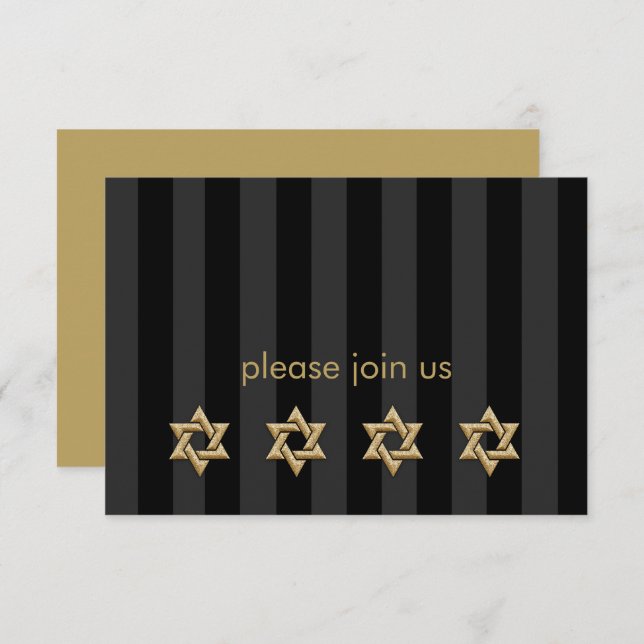 Any Colour Stripe with Gold Stars Response Card (Front/Back)
