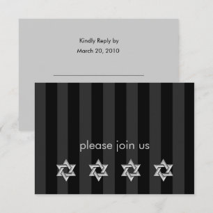 Any Colour Stripe with Silver Stars Response Card