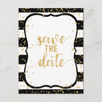 Any Colour Stripes & Gold Wedding Save the Date