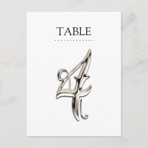 Any Colour Table Numbers Fancy Silver Postcard
