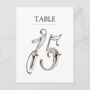 Any Colour Table Numbers Fancy Silver Postcard