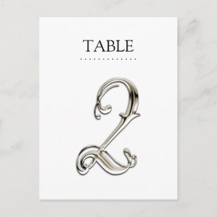 Any Colour Table Numbers Fancy Silver Postcard