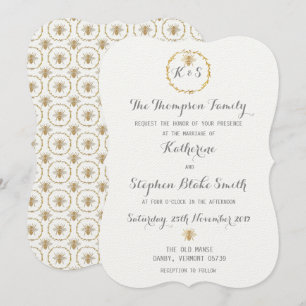 Any Colour Template Gold Foil Golden Bees Wedding