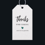 Any Colour Thanks for Coming Tag, Wedding Thank Yo Gift Tags<br><div class="desc">These are the perfect little gift tags. You may edit the colours for any part of this design. To change colours,  click personalise and then "edit using the design tool." Select the element you wish to edit,  then use the tools to make the changes.</div>