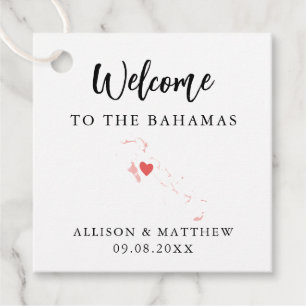 Any Colour the Bahamas Wedding Welcome Bag Favour Tags