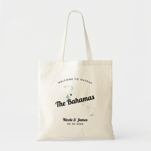 Any Colour The Bahamas Wedding Welcome Bag, Tote Bag (Front)