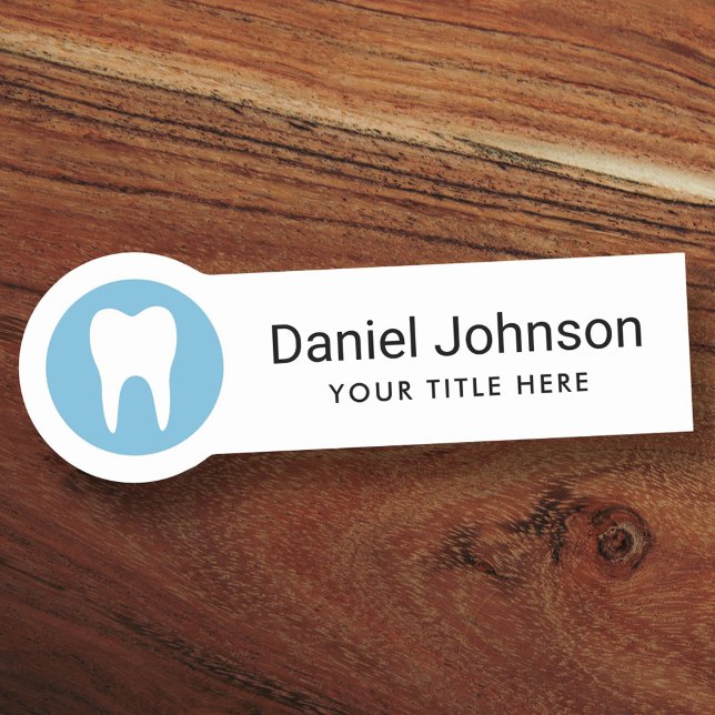 Any colour tooth logo modern dentist dental name tag (Creator Uploaded)