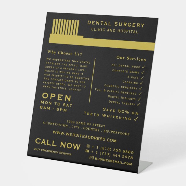 Any Colour Toothbrush, Dentistry, Dentist Advert Pedestal Sign (Front)