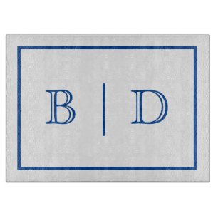 Any Colour- Two Letter Monogram Glass Cutting Boar Cutting Board