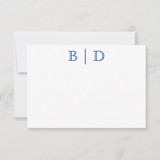 Any Colour - Two Letter Monogram Note Cards (Front)