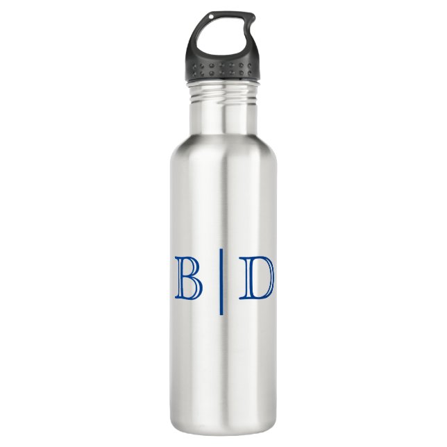 Any Colour - Two Letter Monogram Water Bottle (Front)