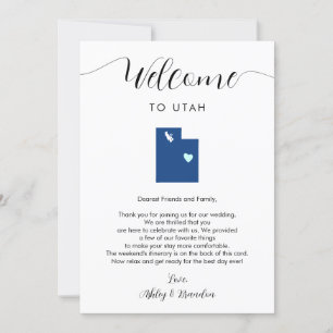 Any Colour Utah Wedding Welcome Letter & Itinerary