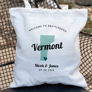 Any Colour Vermont Map Wedding Welcome Bag, Tote Bag