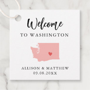 Any Colour Washington State Wedding Welcome Bag Favour Tags