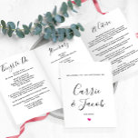 Any Colour Wedding Bag Welcome Itinerary Letter Tri-Fold Programme<br><div class="desc">Welcome guests to your wedding with this tri-fold card. There is plenty of room to include your itinerary, restaurant suggestions, things to do, and contact info. There is space for a photo on the back of the card. All text may be customised, including the heading. You may edit the colours...</div>