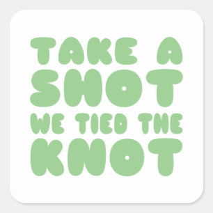 Any Colour Wedding Favour Square Sticker