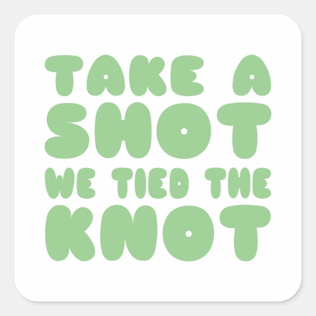 Any Colour Wedding Favour Square Sticker (Front)