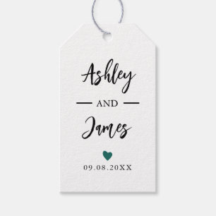 Any Colour Wedding Favour Tags, Personalised Names Gift Tags
