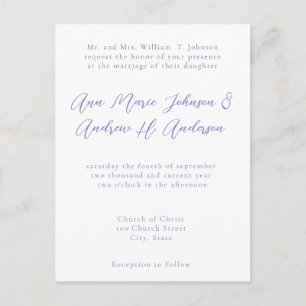 Any Colour Wedding Periwinkle Blue Invitation